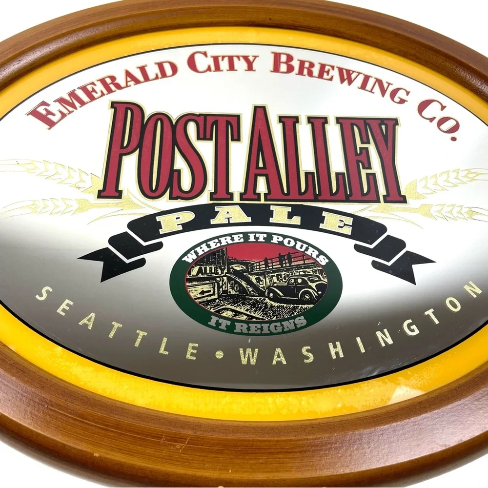 Emerald City Brewing Post Alley Beer Mirror Sign
